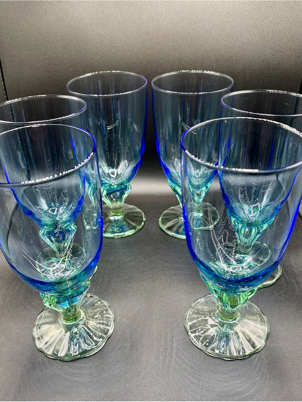Luigi Bormiolo: Set of 6 Italian Blown Glass Goblets